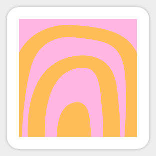 Boho orange and pink rainbow pattern Sticker